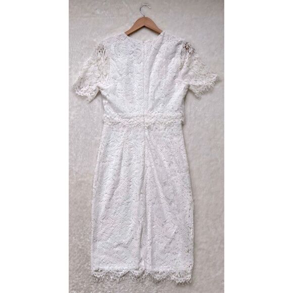 Lulus Devotion White Lace Short Sleeve Midi Dress, Size Small - Picture 7 of 9